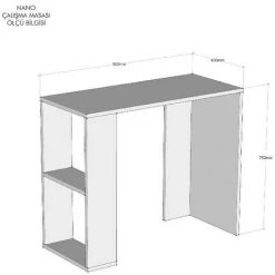 HOMEMANIA Bureau Nano Avec Etageres - Pour Bureau, Chambre - Blanc En Bois, 90 X 40 X 75 Cm -France Bureau Soldes 2022 18405555 5