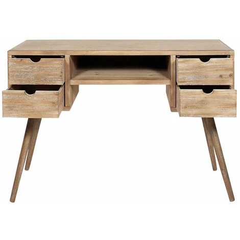 MADE IN MEUBLES Bureau En Bois De Sapin Natural - Marron 4 MADE IN MEUBLES Bureau En Bois De Sapin Natural - Marron – Image 2