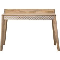 MADE IN MEUBLES Bureau Pupitre En Bois De Manguier Siméon - Blanc