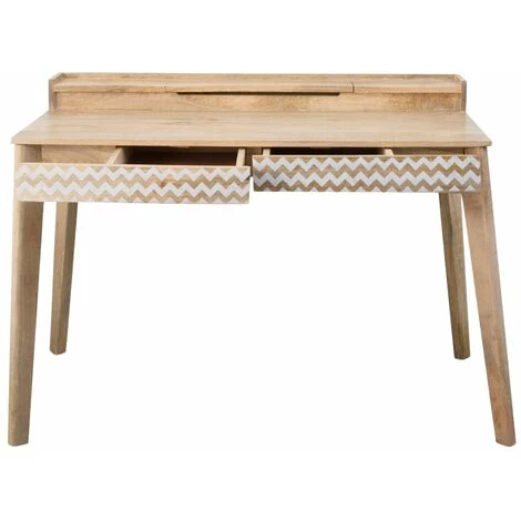 MADE IN MEUBLES Bureau Pupitre En Bois De Manguier Siméon - Blanc 4 MADE IN MEUBLES Bureau Pupitre En Bois De Manguier Siméon - Blanc – Image 2