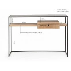 MADE IN MEUBLES Console En Bois De Frêne Et Métal Ortense - Noir -France Bureau Soldes 2022 18496625 2