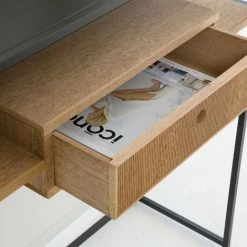 MADE IN MEUBLES Console En Bois De Frêne Et Métal Ortense - Noir -France Bureau Soldes 2022 18496625 4