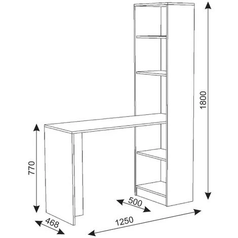 HUCOCO MERAK - Bureau Réversible + Bibliothèque Bureau Salon - 125x180x50 Cm - Meuble Rangement Gain De Place - Bureau Compacte - Marron 5 HUCOCO MERAK - Bureau Réversible + Bibliothèque Bureau Salon - 125x180x50 Cm - Meuble Rangement Gain De Place - Bureau Compacte - Marron – Image 3