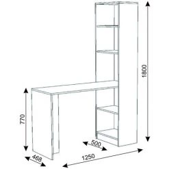 HUCOCO MERAK - Bureau Réversible Avec Bibliothèque Bureau Salon - 125x180x50cm - Meuble Rangement Gain De Place - Bureau Compacte - Beige 7 HUCOCO MERAK - Bureau Réversible Avec Bibliothèque Bureau Salon - 125x180x50cm - Meuble Rangement Gain De Place - Bureau Compacte - Beige -France Bureau Soldes 2022 18516749 3