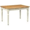BISCOTTINI Table à Rallonge Style Champêtre En Bois Massif De Tilleul Avec Structure Antique Blanche Et Plan En Finition Naturelle -France Bureau Soldes 2022 18527417 1