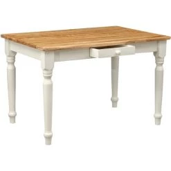 BISCOTTINI Table à Rallonge Style Champêtre En Bois Massif De Tilleul Avec Structure Antique Blanche Et Plan En Finition Naturelle 9 BISCOTTINI Table à Rallonge Style Champêtre En Bois Massif De Tilleul Avec Structure Antique Blanche Et Plan En Finition Naturelle -France Bureau Soldes 2022 18527417 3