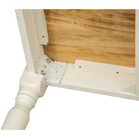 BISCOTTINI Table à Rallonge Style Champêtre En Bois Massif De Tilleul Avec Structure Antique Blanche Et Plan En Finition Naturelle 6 BISCOTTINI Table à Rallonge Style Champêtre En Bois Massif De Tilleul Avec Structure Antique Blanche Et Plan En Finition Naturelle – Image 4