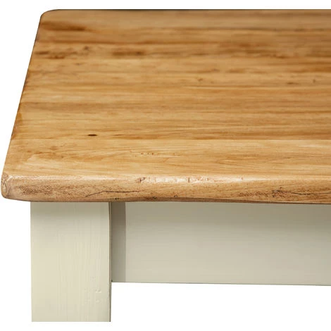 BISCOTTINI Table à Rallonge Style Champêtre En Bois Massif De Tilleul Avec Structure Antique Blanche Et Plan En Finition Naturelle 7 BISCOTTINI Table à Rallonge Style Champêtre En Bois Massif De Tilleul Avec Structure Antique Blanche Et Plan En Finition Naturelle – Image 5