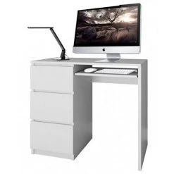 HUCOCO ILOA - Bureau Informatique D'ordinateur Style Moderne 98x51x76 - Travail Gaming - 3 Tiroirs + Support Clavier - Mobilier Bureau - Blanc 7 HUCOCO ILOA - Bureau Informatique D'ordinateur Style Moderne 98x51x76 - Travail Gaming - 3 Tiroirs + Support Clavier - Mobilier Bureau - Blanc -France Bureau Soldes 2022 18709884 3