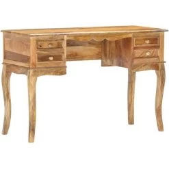 Bureau Bois De Manguier Massif 115x45x75 Cm Couleur Naturelle VidaXL