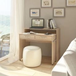 Selsey PECAN - Bureau Coiffeuse / Bureau Extensible - (chêne Sonoma, 100 Cm, 2 Tiroirs) -France Bureau Soldes 2022 18809119 3