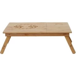 Table Pour Ordinateur Portable/portatif HHG-729, Table Pliante, Trous D'évent, Réglable, Bambou -France Bureau Soldes 2022 18941384 4