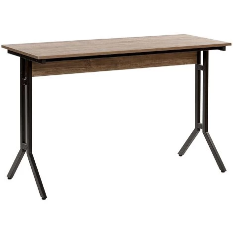 BELIANI Bureau Effet Bois Foncé 120 X 48 Cm - Bois Foncé 3 BELIANI Bureau Effet Bois Foncé 120 X 48 Cm - Bois Foncé