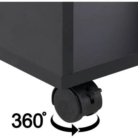 Yaheetech Meuble Bureau Informatique Pour Ordinateur à Roulettes Avec Grand Support Clavier Coulissant 4 étagères Noir 6 Yaheetech Meuble Bureau Informatique Pour Ordinateur à Roulettes Avec Grand Support Clavier Coulissant 4 étagères Noir – Image 4