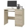 HUCOCO MOGO - Bureau Informatique Droit 90x77x50 Cm - Support Clavier + Tiroir - Table Ordinateur - Beige
