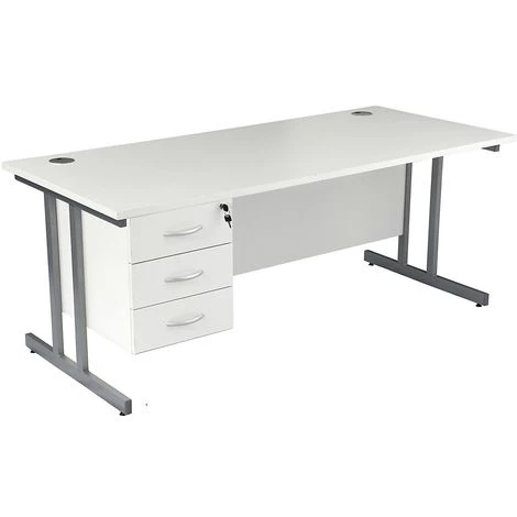 CERTEO Bureau Rectangulaire Deluxe Avec 3 Tiroirs | Piétement En C | LxP 1400 X 800 Mm | Pieds Graphite | Hêtre | Karbon K3 5 CERTEO Bureau Rectangulaire Deluxe Avec 3 Tiroirs | Piétement En C | LxP 1400 X 800 Mm | Pieds Graphite | Hêtre | Karbon K3 – Image 3