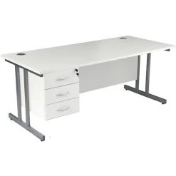 CERTEO Bureau Rectangulaire Deluxe Avec 3 Tiroirs | Piétement En C | LxP 1400 X 800 Mm | Pieds Blancs | Hêtre | Karbon K3 - Hêtre 9 CERTEO Bureau Rectangulaire Deluxe Avec 3 Tiroirs | Piétement En C | LxP 1400 X 800 Mm | Pieds Blancs | Hêtre | Karbon K3 - Hêtre -France Bureau Soldes 2022 19479060 3