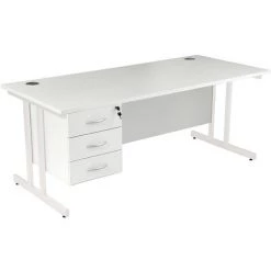 CERTEO Bureau Rectangulaire Deluxe Avec 3 Tiroirs | Piétement En C | LxP 1400 X 800 Mm | Pieds Blancs | Hêtre | Karbon K3 - Hêtre 11 CERTEO Bureau Rectangulaire Deluxe Avec 3 Tiroirs | Piétement En C | LxP 1400 X 800 Mm | Pieds Blancs | Hêtre | Karbon K3 - Hêtre -France Bureau Soldes 2022 19479060 5