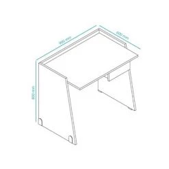 CAESAROO Bureau 90x60 Cm Blanc Frêne Avec Un Tiroir Et Une étagère à Effet Ciment | Ciment / Blanc -France Bureau Soldes 2022 19485647 4