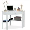 Relaxdays Bureau D’angle, étagère Et Tiroir, Peu Encombrant, Chambre De Travail,style Campagnard,HlP: 76x107x72 Cm,blanc