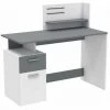DEMEYERE PLATON Bureau 1 Porte 1 Tiroir Blanc Et Gris - L 121,5 X H 109,7 X P 55,1 Cm