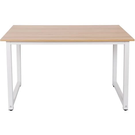 WILTEC Table De Bureau 120x60x70cm Couleur Chêne MDF & Fer Pieds Ajustables Salle à Manger Ordinateur 4 WILTEC Table De Bureau 120x60x70cm Couleur Chêne MDF & Fer Pieds Ajustables Salle à Manger Ordinateur – Image 2