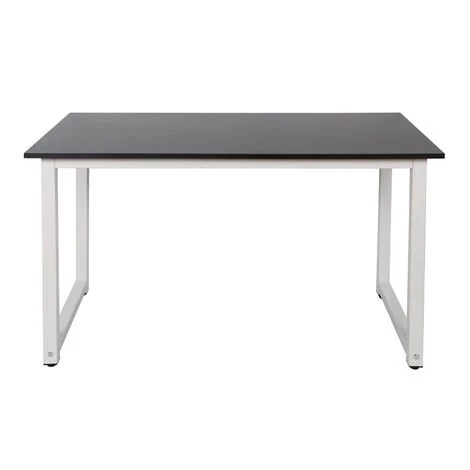 WILTEC Table De Bureau 120x60x70cm Couleur Noire MDF & Fer Pieds Ajustables Salle à Manger Ordinateur 4 WILTEC Table De Bureau 120x60x70cm Couleur Noire MDF & Fer Pieds Ajustables Salle à Manger Ordinateur – Image 2