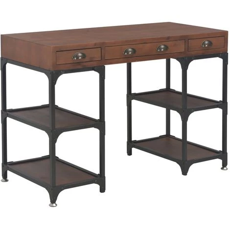 ASUPERMALL Bureau Avec 3 Tiroirs 110x50x78 Cm Bois De Sapin Massif 3 ASUPERMALL Bureau Avec 3 Tiroirs 110x50x78 Cm Bois De Sapin Massif