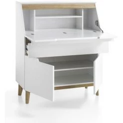 INSIDE75 Secrétaire CACHAN Blanc Laqué Mat 1 Tiroir 2 Portes Piétement Chêne - Blanc 9 INSIDE75 Secrétaire CACHAN Blanc Laqué Mat 1 Tiroir 2 Portes Piétement Chêne - Blanc -France Bureau Soldes 2022 19920471 3