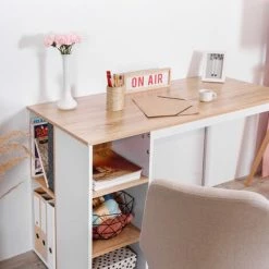 URBAN MEUBLE Bureau Moderne Avec Cinq étagères Blanc Et Bois De Chêne 9 URBAN MEUBLE Bureau Moderne Avec Cinq étagères Blanc Et Bois De Chêne -France Bureau Soldes 2022 20411309 3