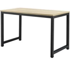 [en.casa] Bureau Réglable Poste De Travail Table De Bureau Panneau De Fibre De Bois Mélaminé et Acier Revêtu Par Poudre Couleur Chêne Et Noir 75 X 120 X 60 Cm -France Bureau Soldes 2022 20889902 3