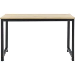 [en.casa] Bureau Réglable Poste De Travail Table De Bureau Panneau De Fibre De Bois Mélaminé et Acier Revêtu Par Poudre Couleur Chêne Et Noir 75 X 120 X 60 Cm -France Bureau Soldes 2022 20889902 4