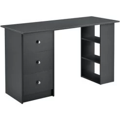 Bureau Avec 3 Tiroirs Lemberg 120x49x72cm Gris Foncé [en.casa] -France Bureau Soldes 2022 20889911 2