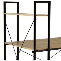 CASAME Bureau L120cm Avec 4 étagères Style Industriel - Casâme - Bois Clair -France Bureau Soldes 2022 20983833 5