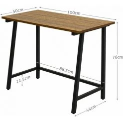 Bureau Informatique, Bureau D'ordinateur, Meuble De Bureau Avec Plateau En Bois Et Cadre En Acier - Meerveil -France Bureau Soldes 2022 21900152 4