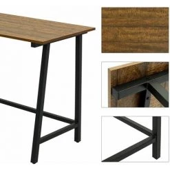 Bureau Informatique, Bureau D'ordinateur, Meuble De Bureau Avec Plateau En Bois Et Cadre En Acier - Meerveil -France Bureau Soldes 2022 21900152 5