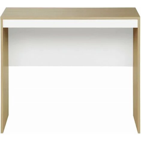 BEAUX MEUBLES PAS CHERS Bureau Chêne Et Blanc 92 Cm 3 BEAUX MEUBLES PAS CHERS Bureau Chêne Et Blanc 92 Cm