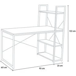OFFICE24 Bureau Industriel 120x60 En Métal Et Acier Avec étagères Design Minimaliste Empire -France Bureau Soldes 2022 22850769 5