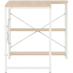 Topdeal Bureau D'ordinateur Blanc Et Chêne 120 X 72 X 70 Cm -France Bureau Soldes 2022 22998575 5