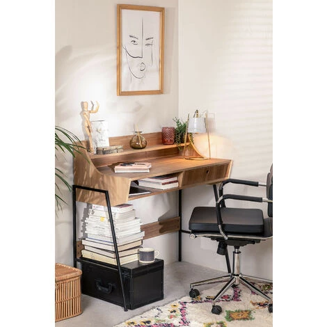 Bureau En MDF Et Métal Ancher SKLUM MDF - Métal Bois Naturel - Bois Naturel Bois Naturel 4 Bureau En MDF Et Métal Ancher SKLUM MDF - Métal Bois Naturel - Bois Naturel Bois Naturel – Image 2