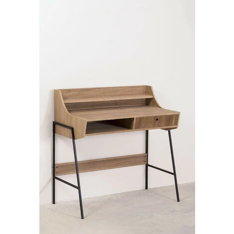 Bureau En MDF Et Métal Ancher SKLUM MDF - Métal Bois Naturel - Bois Naturel Bois Naturel 5 Bureau En MDF Et Métal Ancher SKLUM MDF - Métal Bois Naturel - Bois Naturel Bois Naturel – Image 3