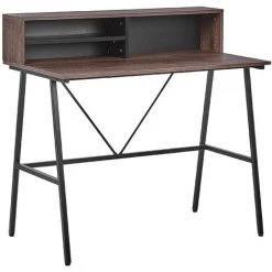 BELIANI Bureau Effet Bois Foncé 100 X 50 Cm - Bois Foncé