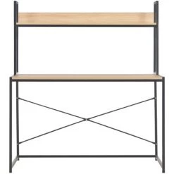 Topdeal Bureau D'ordinateur Noir Et Chêne 120 X 60 X 138 Cm -France Bureau Soldes 2022 23296779 3