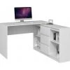 HUCOCO TAMEA - Bureau D'angle Avec Commode Bureau/chambre - Dimensions Bureau : 76x120x50 + Commode : 75x120x30 - Meuble Gain De Place - Blanc -France Bureau Soldes 2022 23483923 1