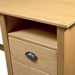 Bureau Hill Range Avec 3 Tiroirs Bois De Pin Solide 120x50x74 Cm Modèle 1 VidaXL -France Bureau Soldes 2022 23488365 4