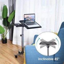 COSTWAY Table Pour Ordinateur，60 X 40 X 71,5 – 91,5cm