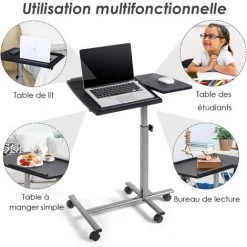 COSTWAY Table Pour Ordinateur,60 X 40 X 71,5 – 91,5cm 10 COSTWAY Table Pour Ordinateur,60 X 40 X 71,5 – 91,5cm -France Bureau Soldes 2022 23796591 4