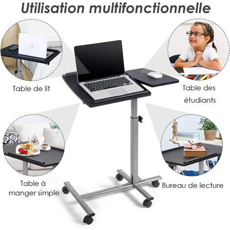COSTWAY Table Pour Ordinateur,60 X 40 X 71,5 – 91,5cm 6 COSTWAY Table Pour Ordinateur,60 X 40 X 71,5 – 91,5cm – Image 4