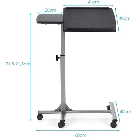 COSTWAY Table Pour Ordinateur,60 X 40 X 71,5 – 91,5cm 7 COSTWAY Table Pour Ordinateur,60 X 40 X 71,5 – 91,5cm – Image 5