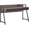 BELIANI Bureau Effet Bois Foncé Avec 2 Tiroirs 120 X 50 Cm - Bois Foncé